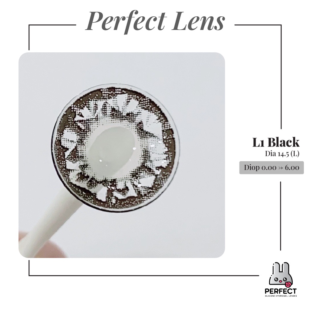 Lens ẢNH MẮT THẬT , Kính Áp Tròng L1 Black Có Độ Cận Và Không Độ , DIA 14.5 L , Cho Mắt Nhạy Cảm Giá Sale