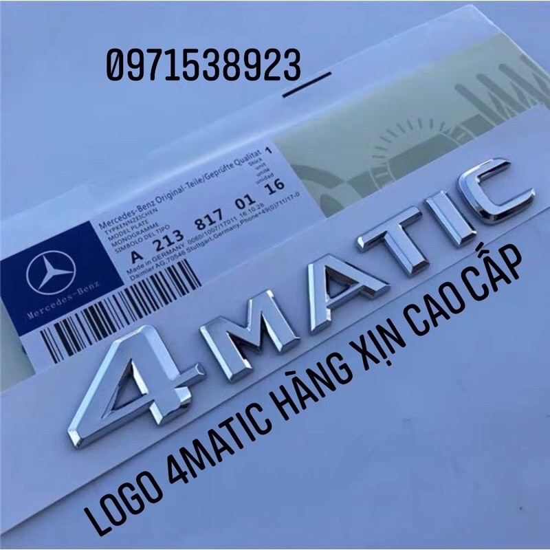tem chữ nổi 4MATIC dán thân xe mạ crom cao cấp xịn có tem hãng