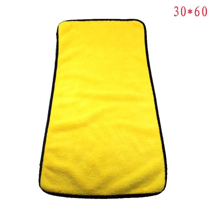 Khăn microfiber 2 mặt 2 lớp vàng đen LOẠI 1 siêu dầy siêu thấm nước không rụng bông đa năng lau xe vật dụng