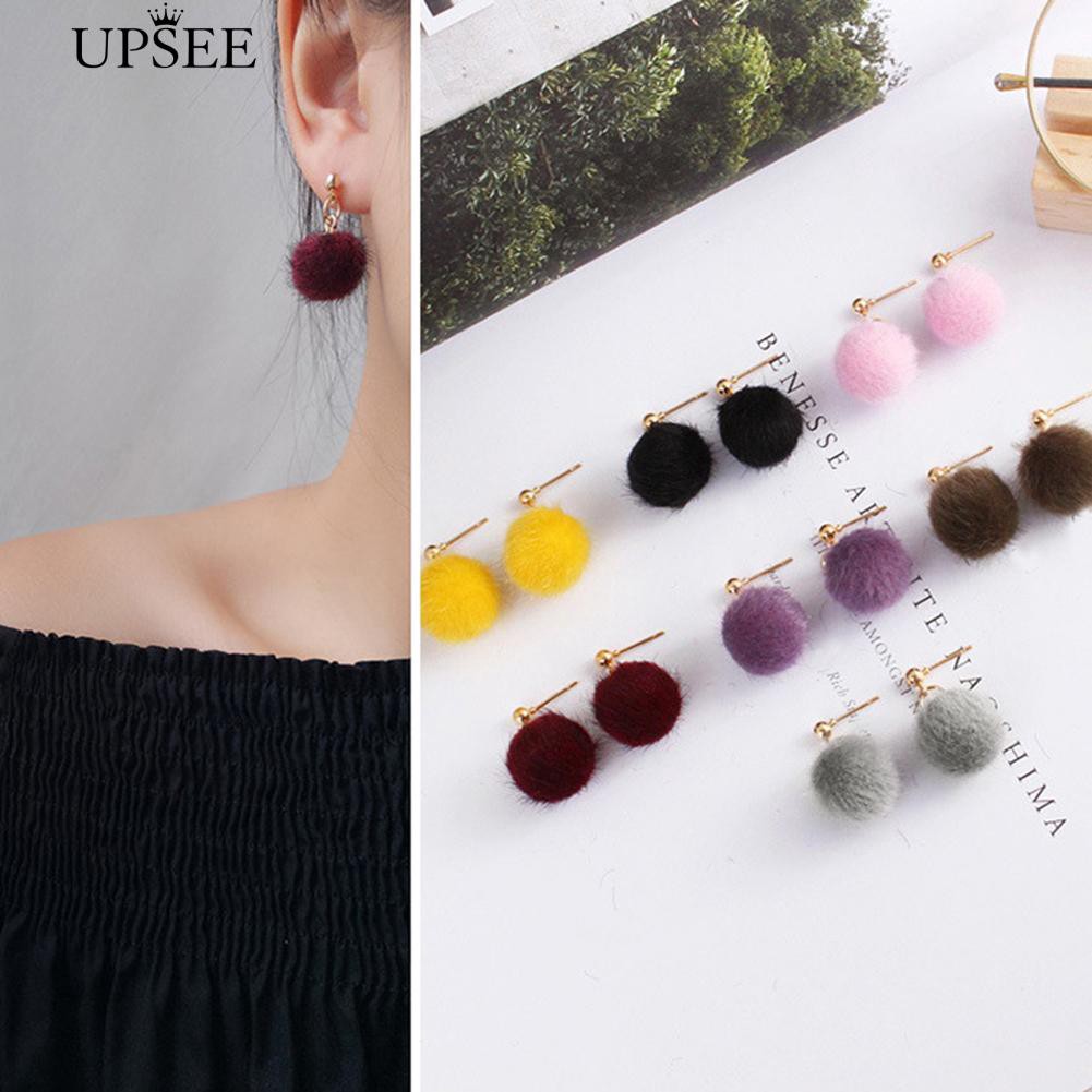 Bông Tai Cục Bông Pompom Cho Nữ