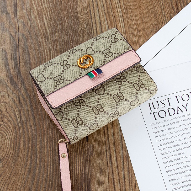 Ví ngắn gập cầm tay nhiều ngăn dành cho nữ có video