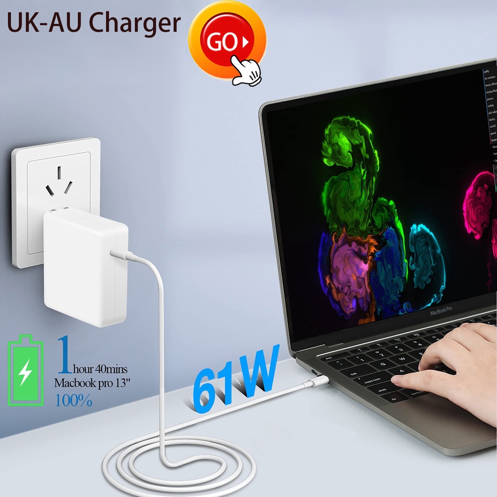 Bộ Sạc Nhanh 96W 87W 61W 30W Pro PD Cho Pro 16 15 13 inch USB C