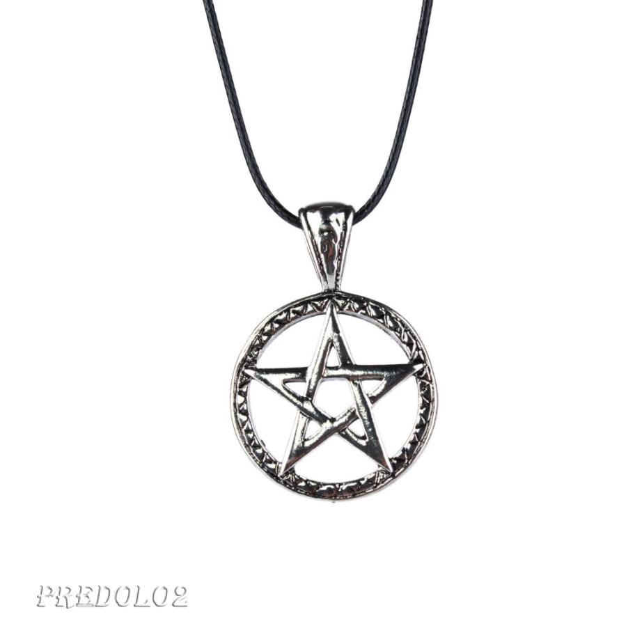 Pentagram Pentacle Star Rune Norse Viking Pendant Necklace Antique Silver