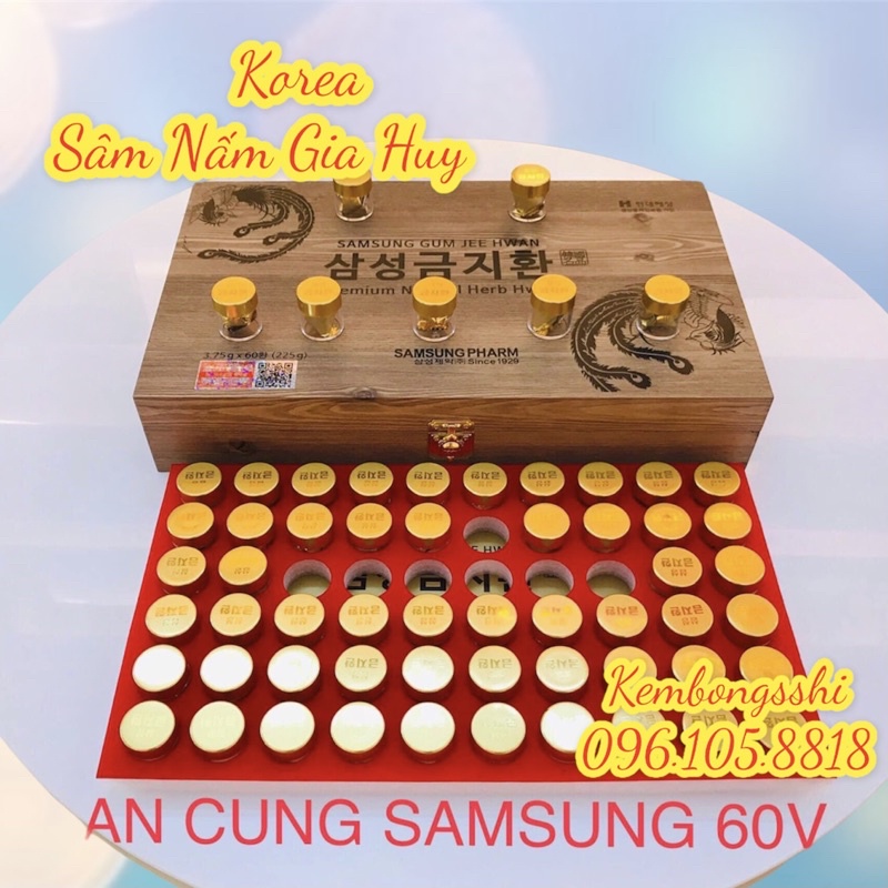 [HÀNG MỚI VỀ] An Cung Ngưu Hoàng Hàn Quốc, Hộp Gỗ 60 Viên