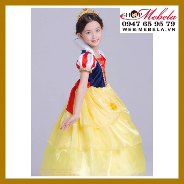 Váy đầm công chúa Bạch Tuyết - Snow White cho bé 13-35kg có clip thật