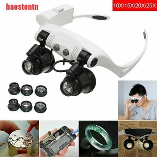 (Hàng Mới Về) Kính Lúp Đội Đầu Có 8 Đèn Led Hỗ Trợ Sửa Chữa Trang Sức