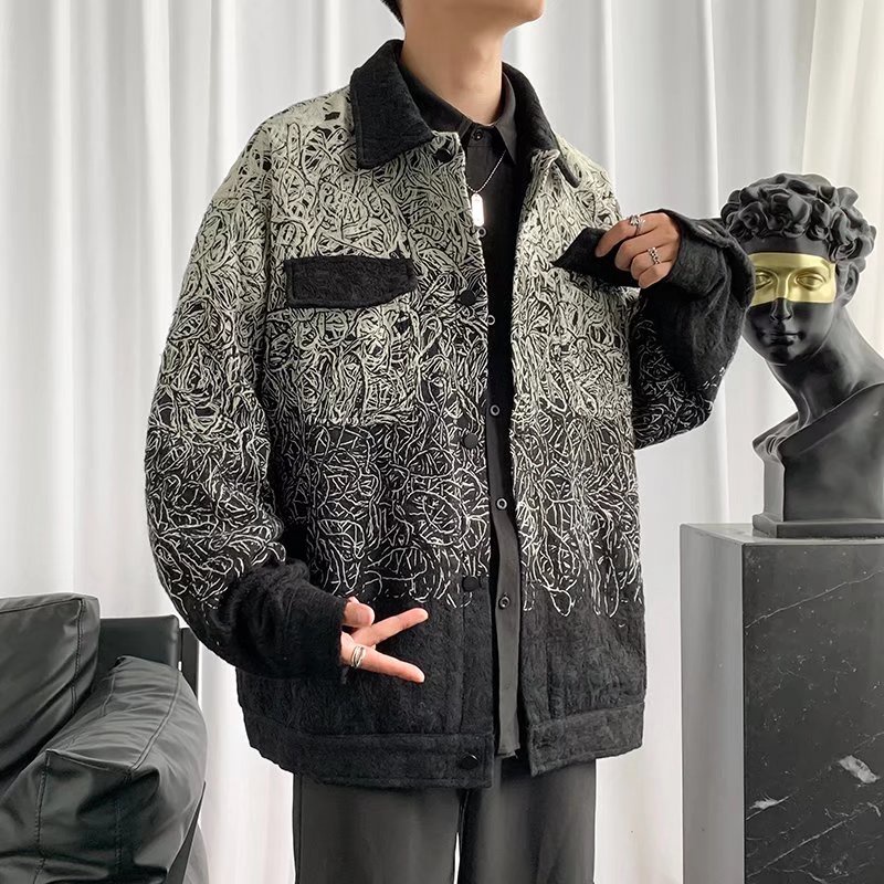 Áo khoác bóng chày dáng rộng in họa tiết cá tính thời trang hàn quốc cho nam