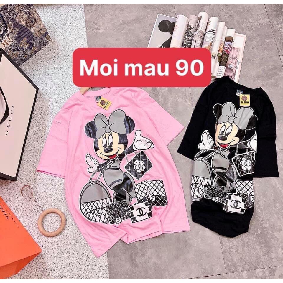 [Freeship - Ảnh Thật] Áo thun Chuột Mickey unisex form rộng tay lỡ oversize nữ