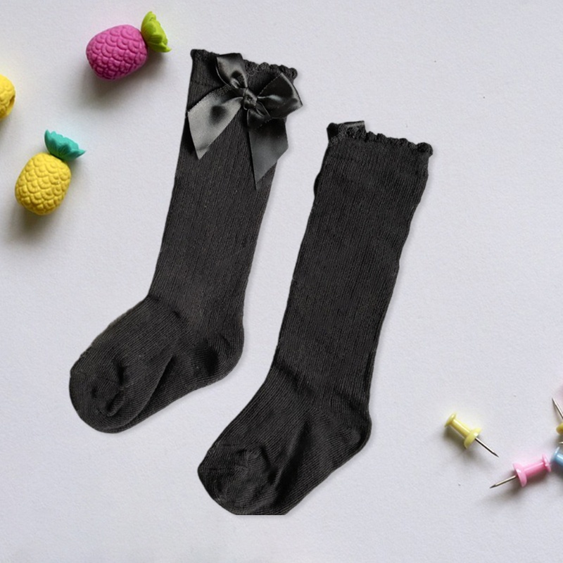 Haha Vớ Dài Đến Đầu Gối Mềm Đính Nơ Xinh Xắn Thoải Mái Dành Cho Bé Gái Sơ Sinh Size S/ M