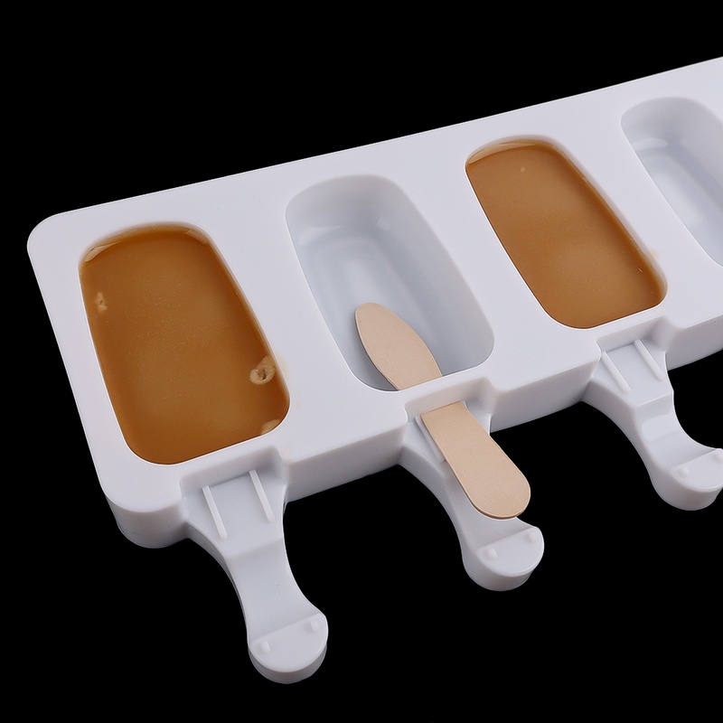 Khuôn Làm Kem Que 8 Ngăn Bằng Silicone Hình Oval DIY