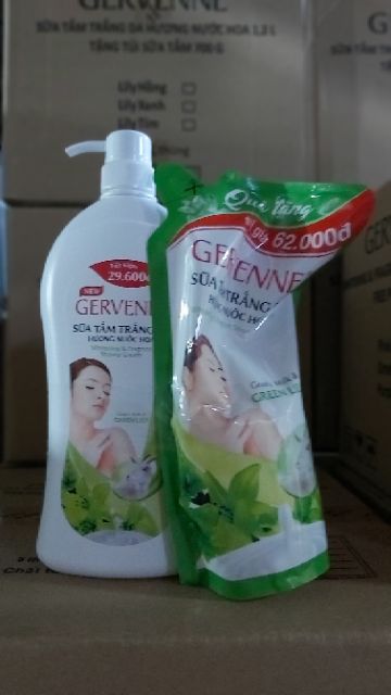 GERVENNE_SỮA TẮM GERVENNE 1200 ML TẶNG TÚI CÙNG LOẠI 450g