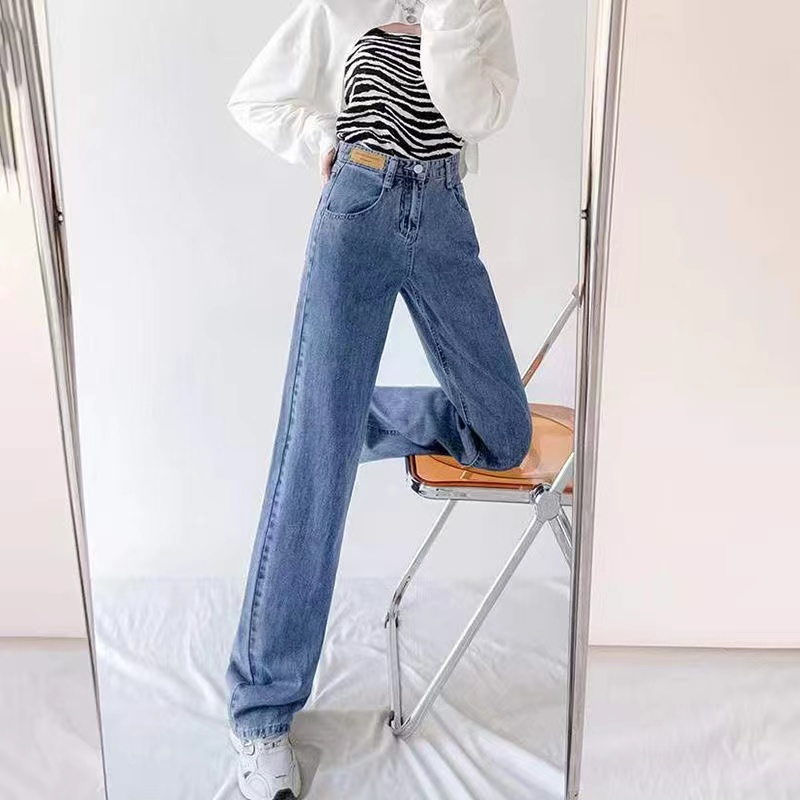 Quần Jeans Nữ Lưng Cao Ống Rộng Thời Trang Hàn Quốc