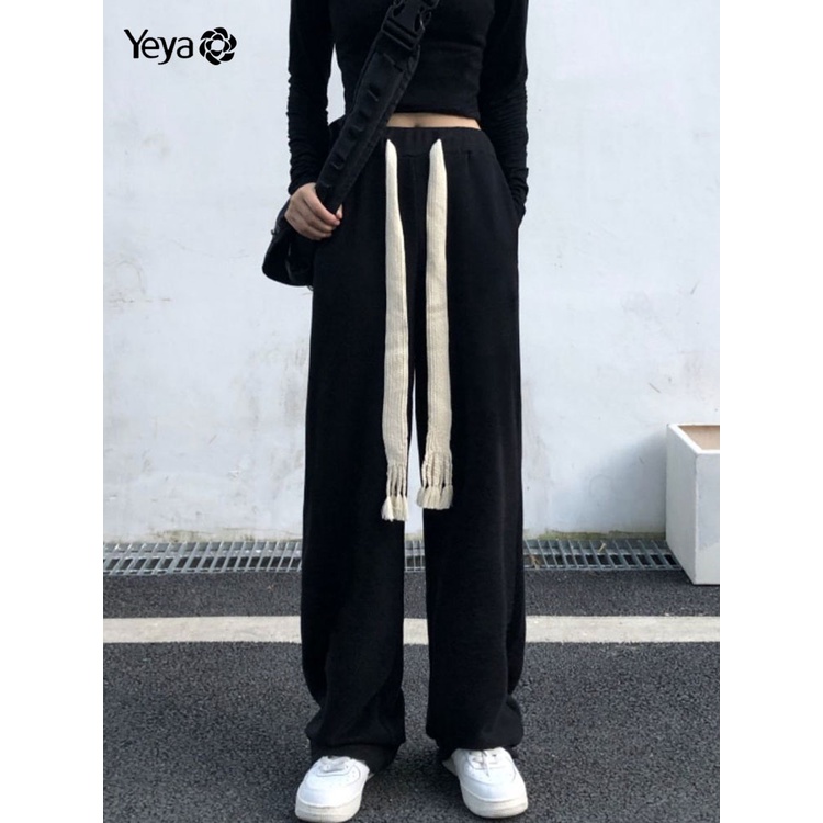 Quần dài YEYA ống rộng phong cách Hàn Quốc trẻ trung thời trang dành cho nữ