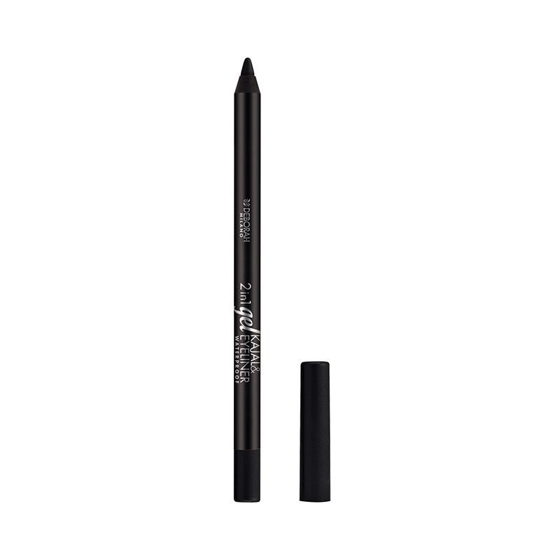 Deborah Chì Kẻ Mắt 2In1 Gel Kajal &amp; Eyeliner Waterproof 01 - Đen - Dạng Chuốt