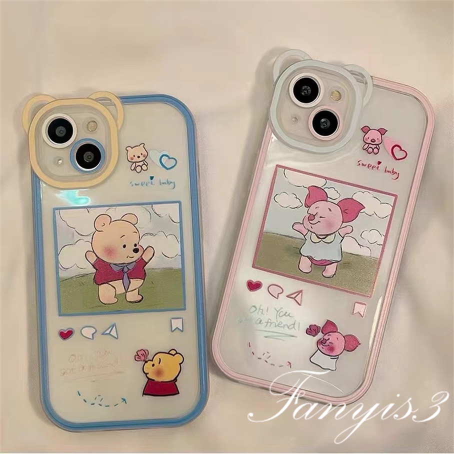 Ốp Điện Thoại Mềm Trong Suốt Họa Tiết Winnie the Pooh Cho iPhone 14 13 12 11 Pro Max X XR Xs Max 8 7 6 6s Plus SE 2020