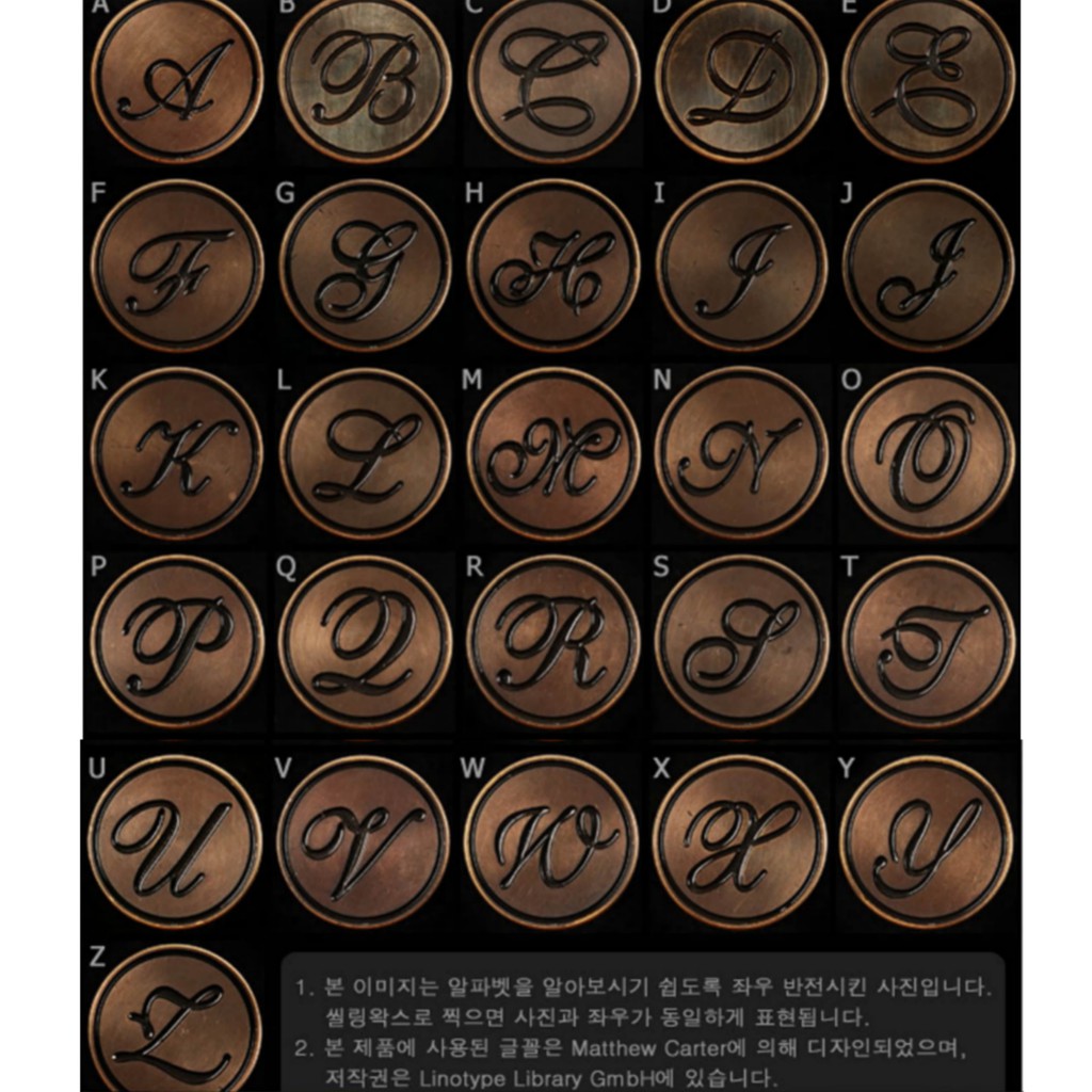 MẶT ĐỒNG CHỮ CÁI WAXING SEAL