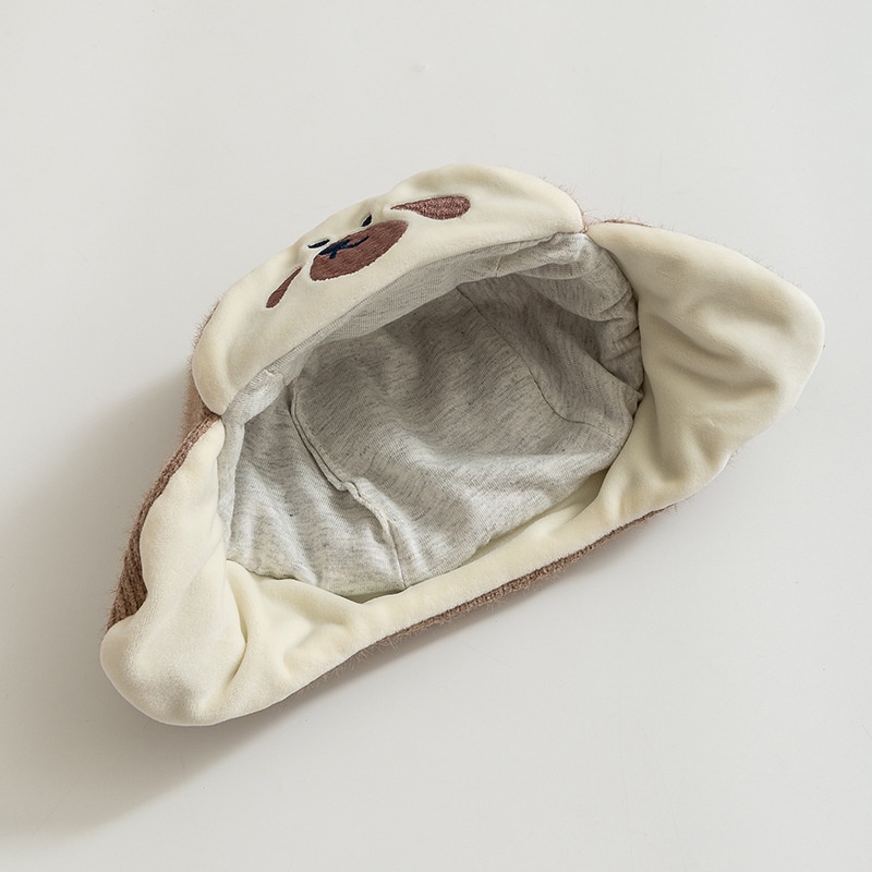 Nón Tai Bèo Dày Dặn Ấm Áp Thêu Họa Tiết Hoạt Hình Dễ Thương Cho Bé