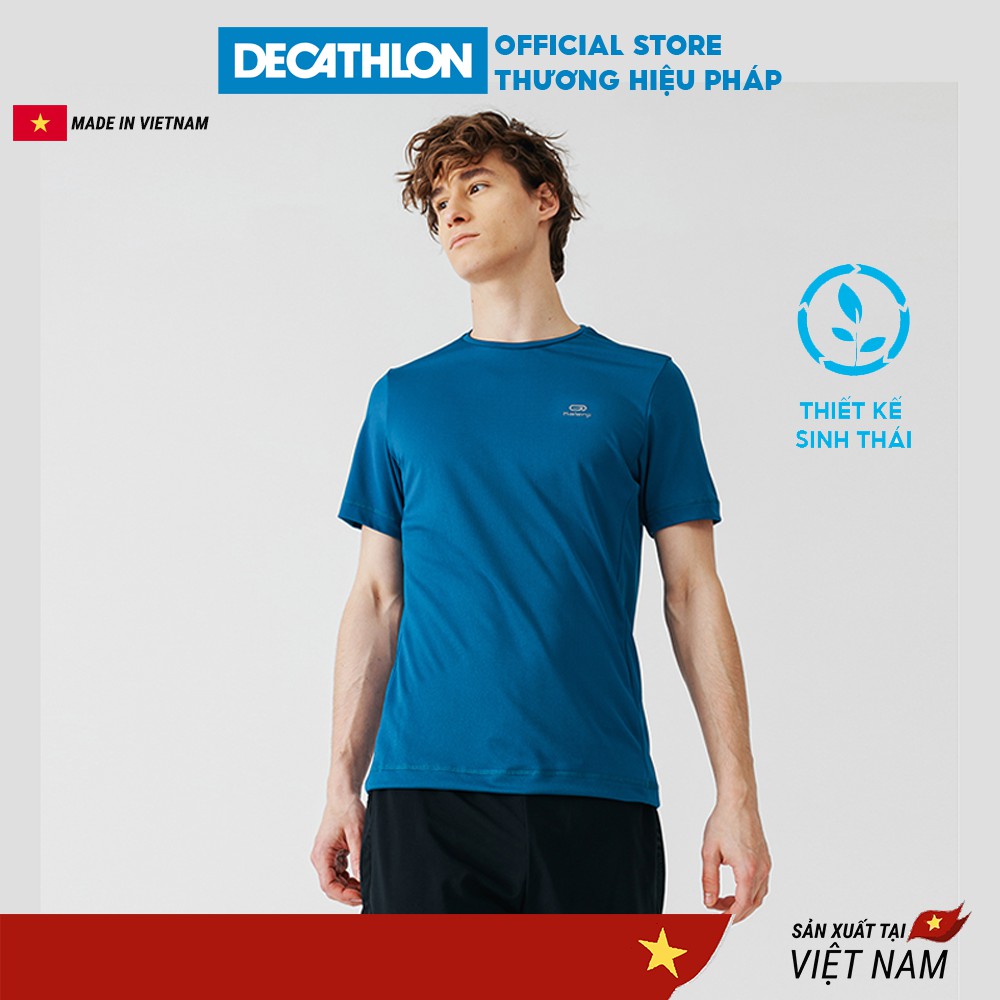 Áo thun thể thao nam DECATHLON run dry chuyên chạy bộ, nhanh khô - xanh petrol