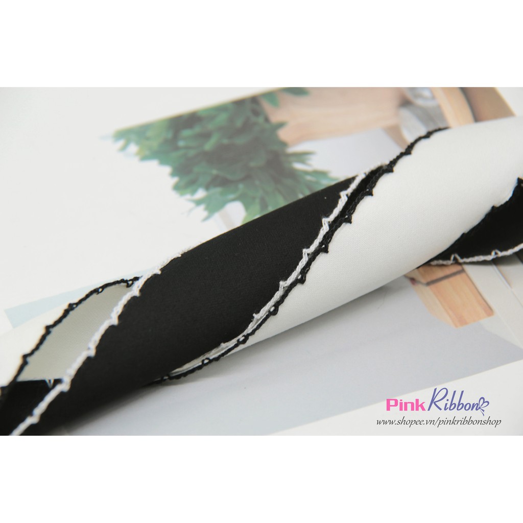 Lụa mờ thêu viền bô đê 32mm