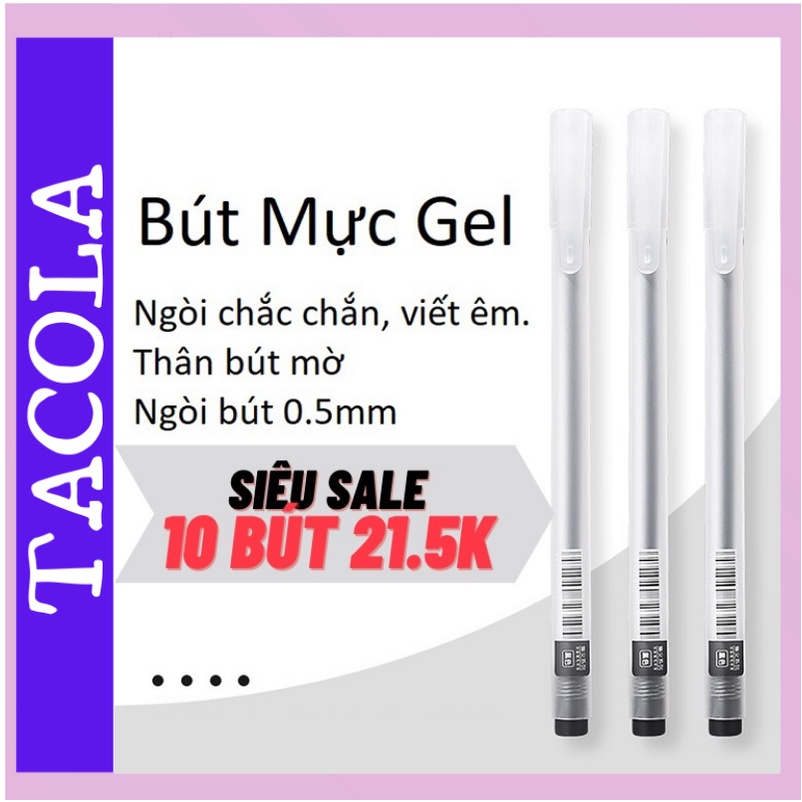 Bút bi nước văn phòng mực gel 0.5mm TACOLA màu xanh đen đỏ B01