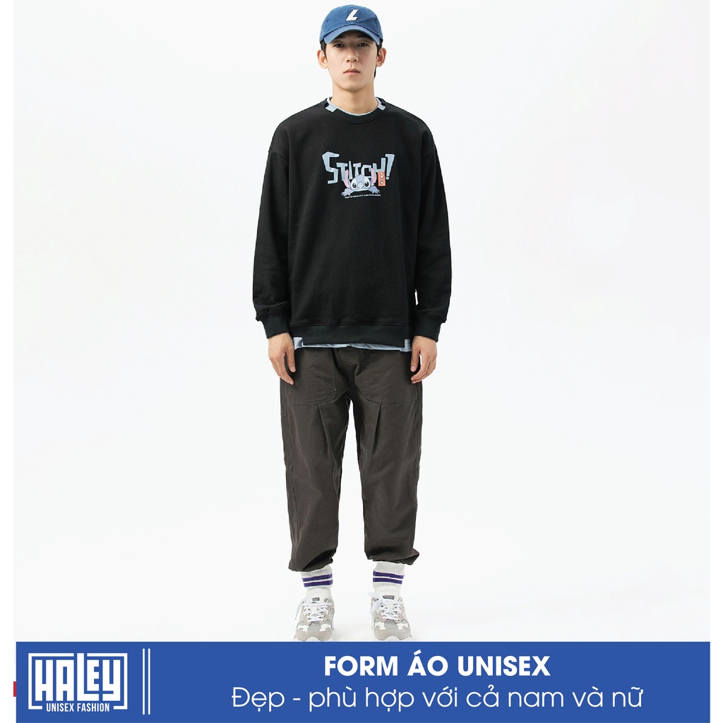 Áo Sweater HALEY Stitch đủ màu Unisex phong cách Hàn Quốc cá tính, Chất Nỉ Dày Dặn Ấm Áp mã HD125 - Quà tặng ngẫu nhiên