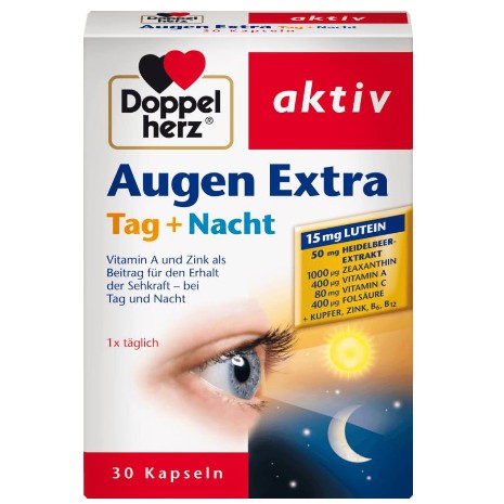 Viên uống bổ mắt Doppel Herz Augen Extra Tag +Nacht hàng Đức hộp 30v