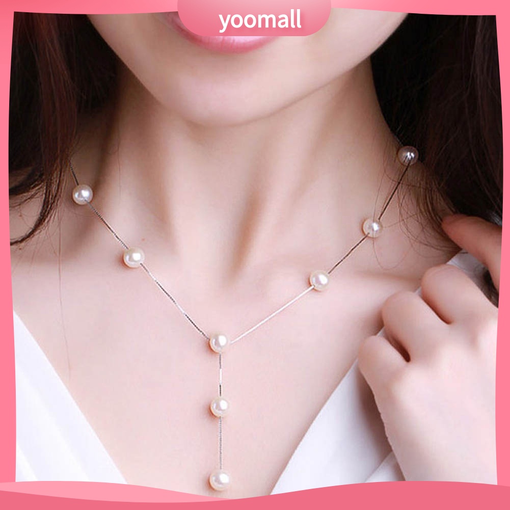 Bộ Trang Sức 3 Món Gồm Vòng cổ/ Vòng Tay/ Khuyên Tai Chuỗi Hạt Ngọc Trai Nhân Tạo Cho Nữ