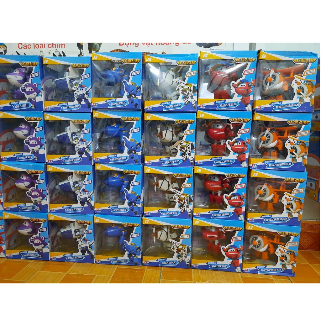 Đồ chơi đội bay siêu đẳng Super wings nhân vật Paul cảnh sát robot biến hình máy bay cỡ lớn