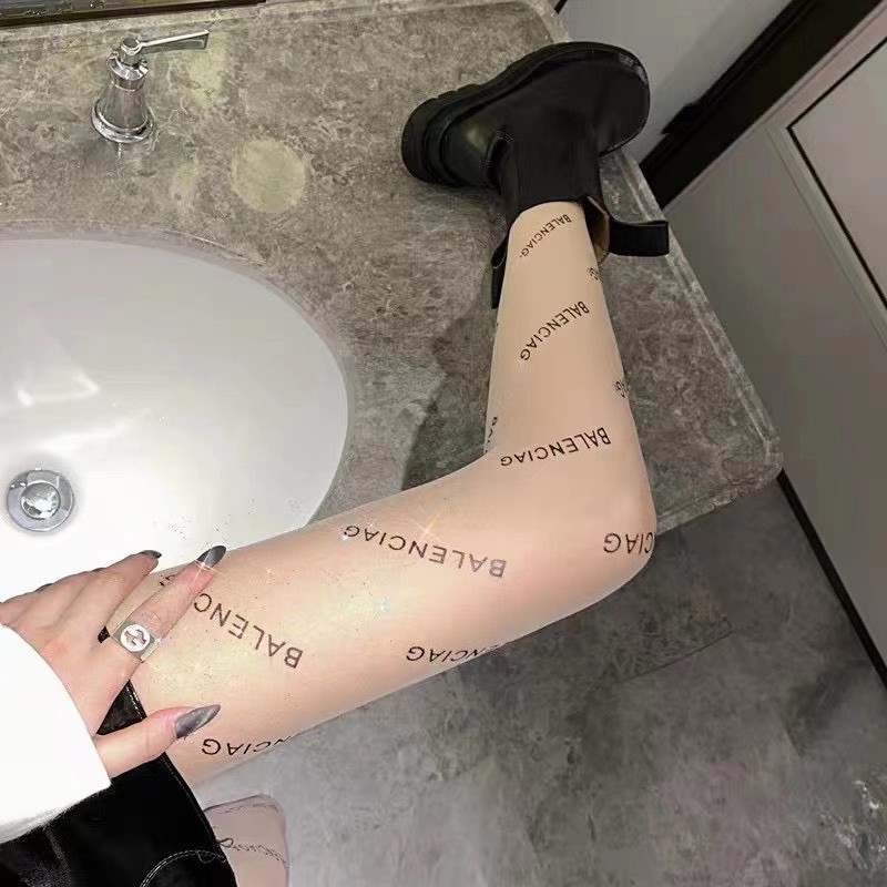 Quần Tất Vải Nylon Lụa Mềm Họa Tiết Rỗng Màu Đen Phong Cách Sang Trọng Thời Trang Cho Phụ Nữ