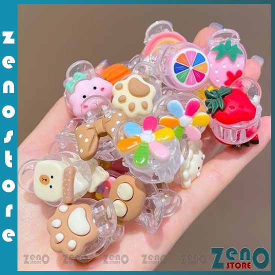 Combo Kẹp tóc càng cua mini màu sắc dễ thương cho bé gái đựng trong túi zip PT39