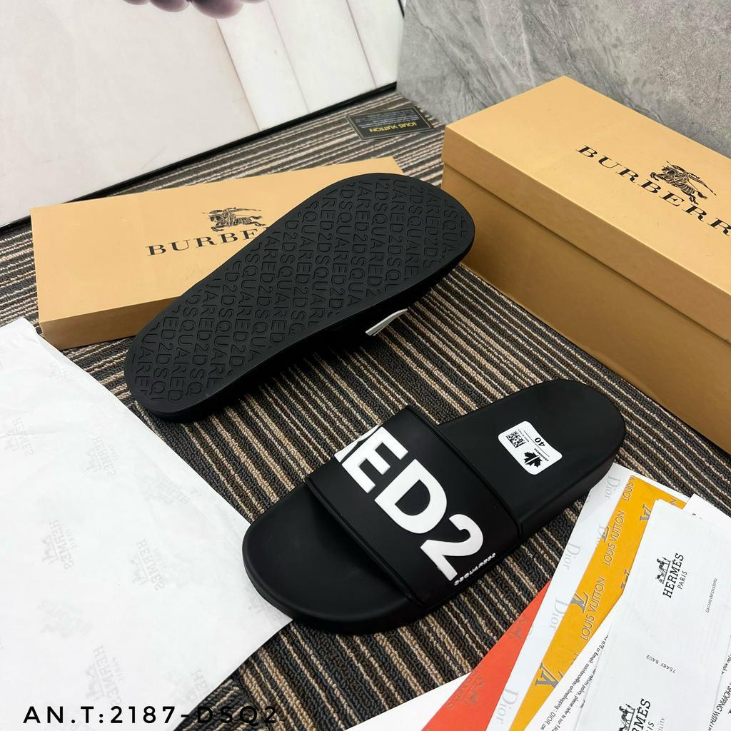 Dép Nam D.S.Q Quai Ngang Dập Chữ Logo Siêu Đẹp - Dép Quai Ngang DSQ Đế Chống Trơn Cao Cấp