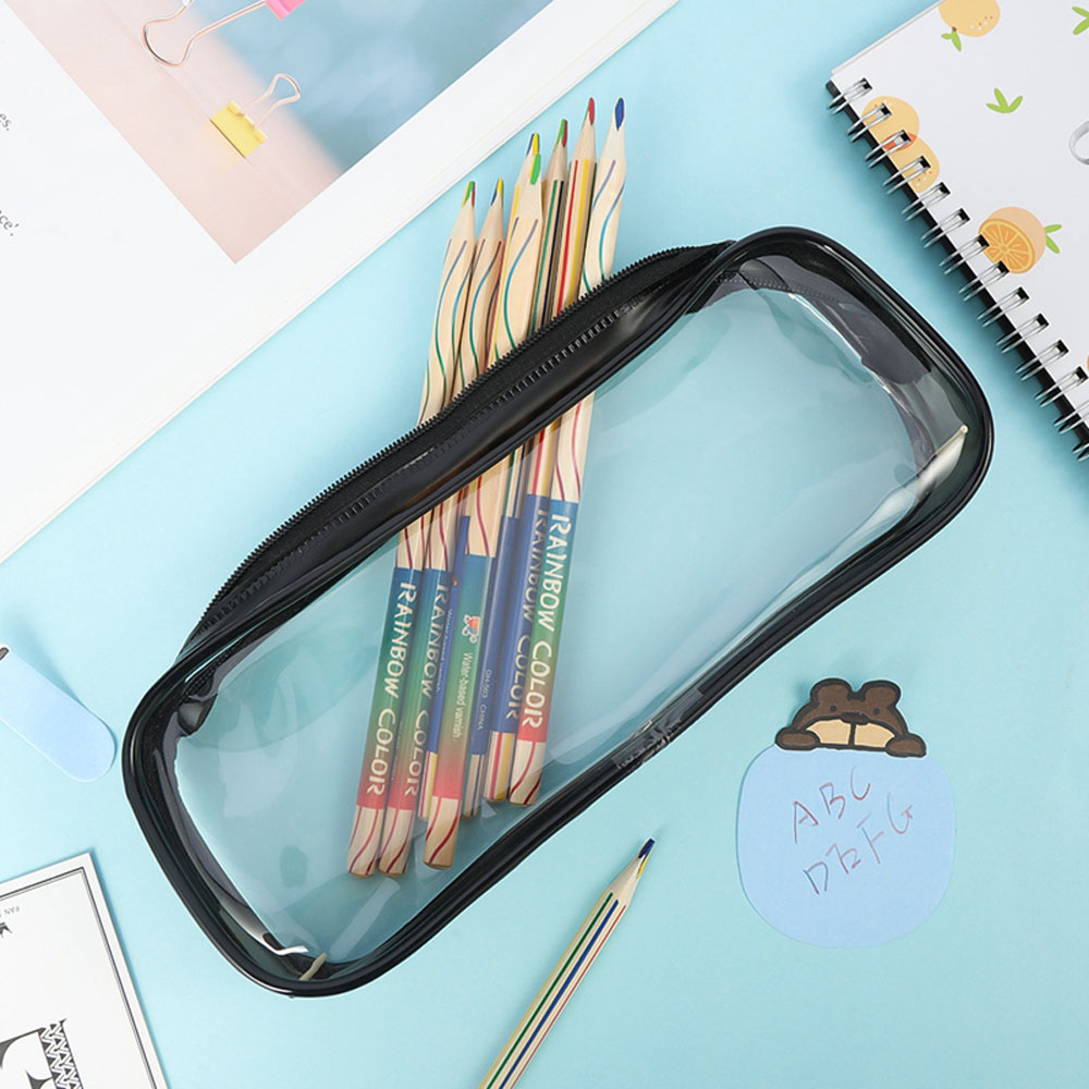 1 Túi Bút Nhựa Trong Suốt Kiểu Dáng Đơn Giản