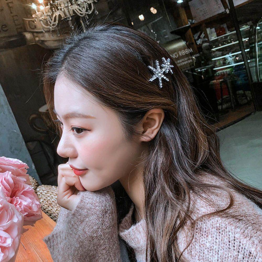 Kẹp Tóc Hình Ngôi Sao Năm Cánh Đính Đá Lấp Lánh Thời Trang Hàn Quốc