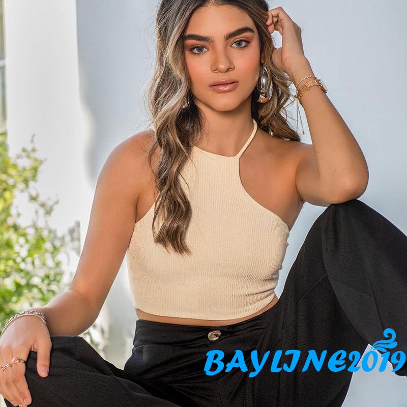 Áo Lửng Hai Dây Màu Sắc Trơn Thời Trang Mùa Hè Dành Cho Nữ