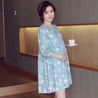 VÁY BẦU HOA THẮT EO