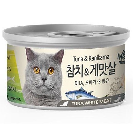 Pate cho mèo MEOWOW, Pate cho mèo thịt cá ngừ trắng nguyên miếng - Lon 80gr