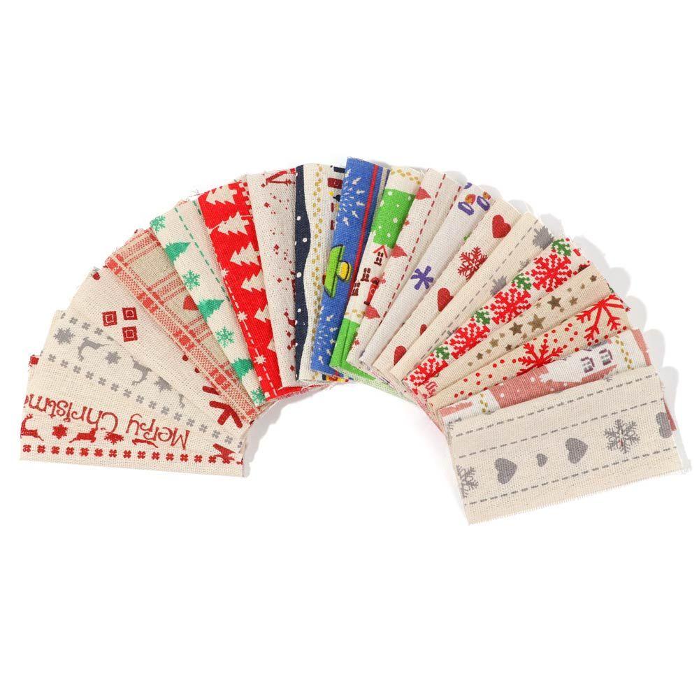 Set 20 Tấm Vải Họa Tiết Giáng Sinh Tự Làm Đồ Thủ Công
