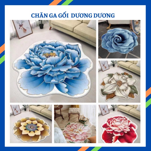 Thảm Lót Sàn Nhà Chùi Chân Mềm Mại Thấm Hút Chống Trượt Hình Bông hoa Decor