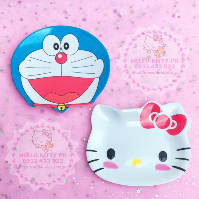 Dĩa 3D Doremon - Hello Kitty - Doraemon