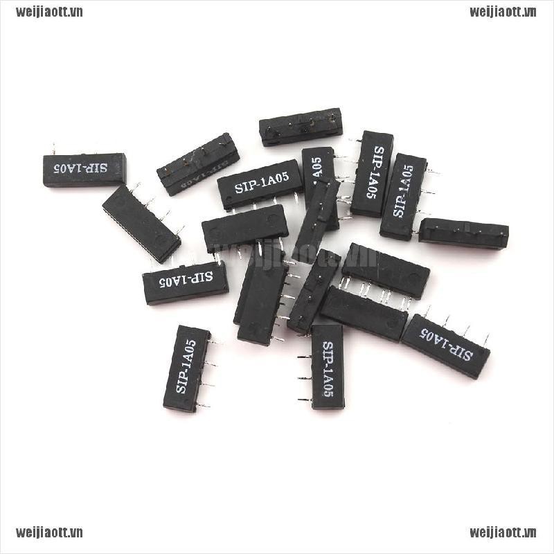 Bộ 20 rơ le công tắc kiểu khuôn dệt 5V SIP-1A05 4 chấu dành cho PAN CHANG