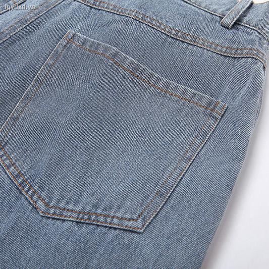 Quần Jeans Dài Rách Gối Thời Trang Dành Cho Nữ 200 Size Lớn