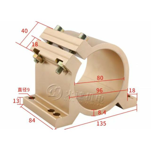 Gá động cơ 1.5kw 80mm chất liệu nhôm