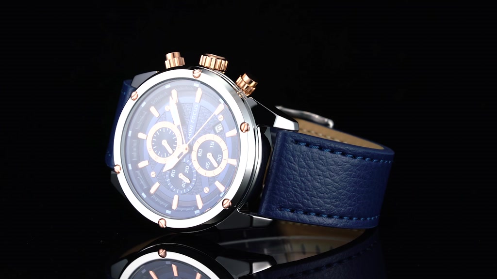 Đồng Hồ Nam MINI FOCUS MF0161G.01 Dây Da Xanh Viền Bạc Thép Không Gỉ Mặt Tròn 46.5mm | BigBuy360 - bigbuy360.vn