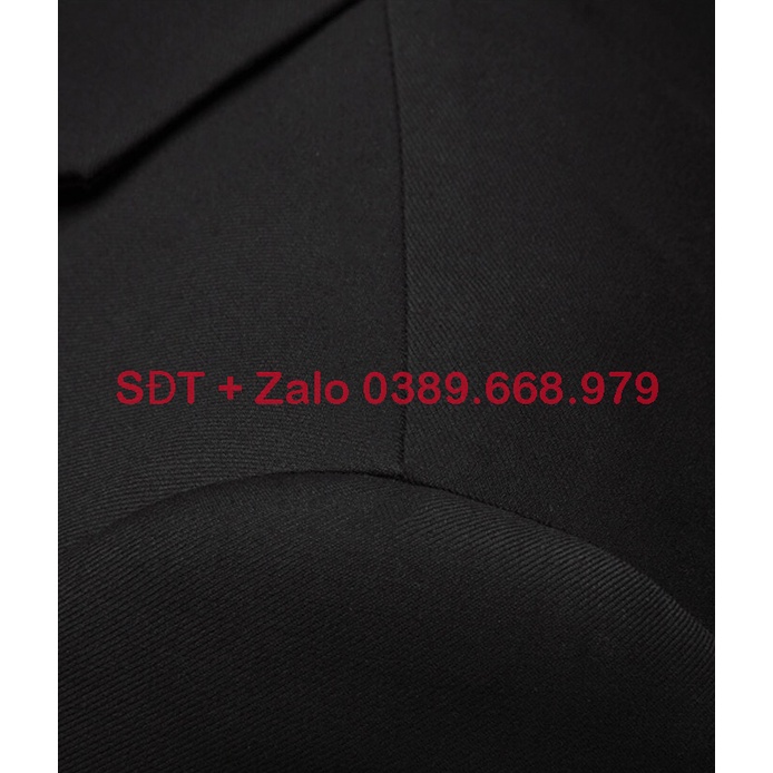 Bộ Vest Nam Cao Cấp Hàn Quốc Màu Đen, Chất Vải Sịn Sò, Cạp Quần Có Tăng Chỉnh Size. Suit Nam Màu Đen