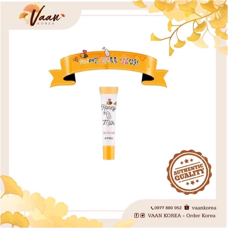 Tẩy tế bào chết môi A'pieu Honey Milk Lip Scrub