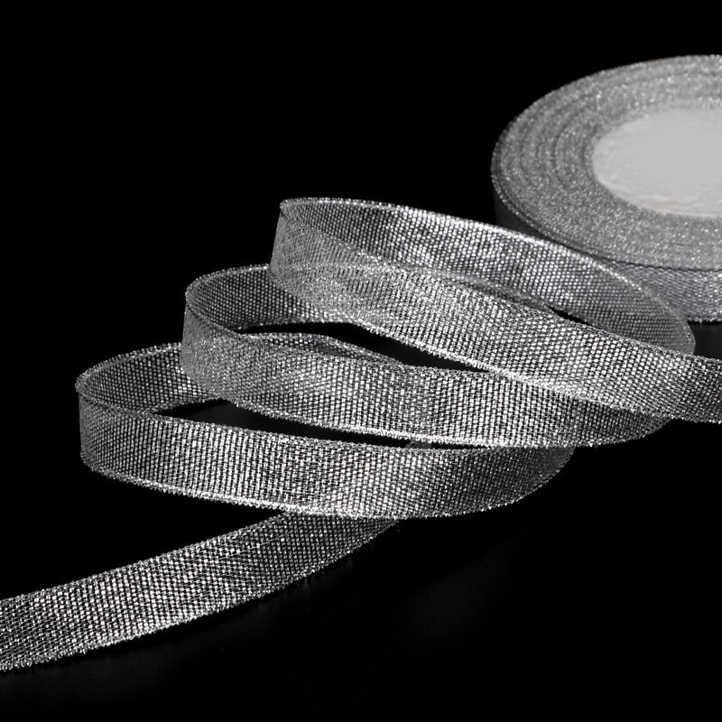 Cuộn dây ruy băng 25 yard 22m màu bạc/vàng kim trang trí tiệc cưới đa dụng
