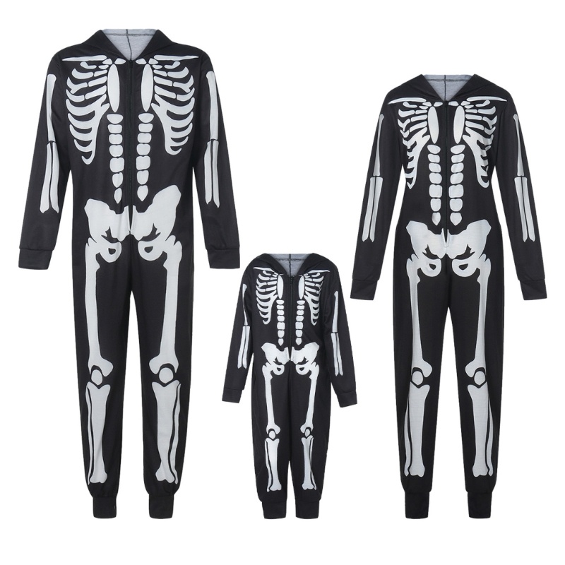 Bộ Đồ Ngủ Một Mảnh haha Màu Đen Hóa Trang Halloween Cho Nữ