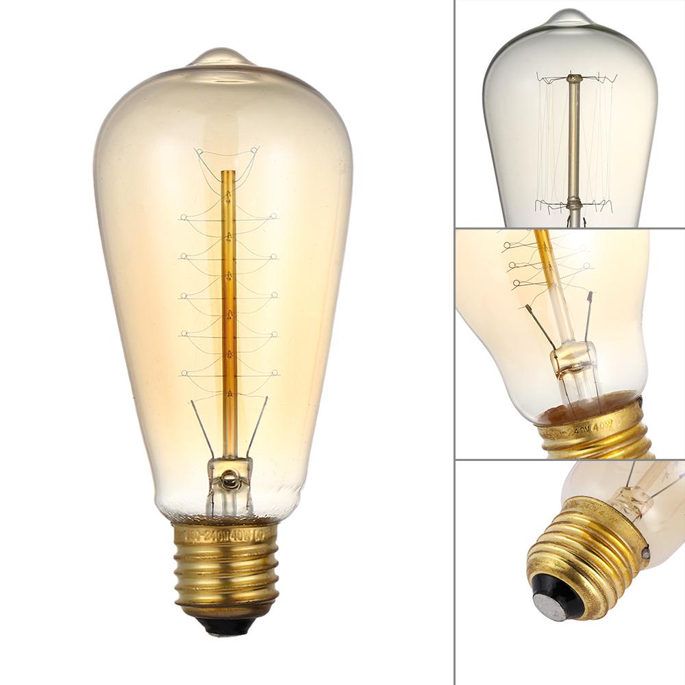 Magician1 bóng đèn cổ điển retro màu trắng ấm e27 giá đỡ bóng đèn trang trí sợi đốt cổ đèn edison