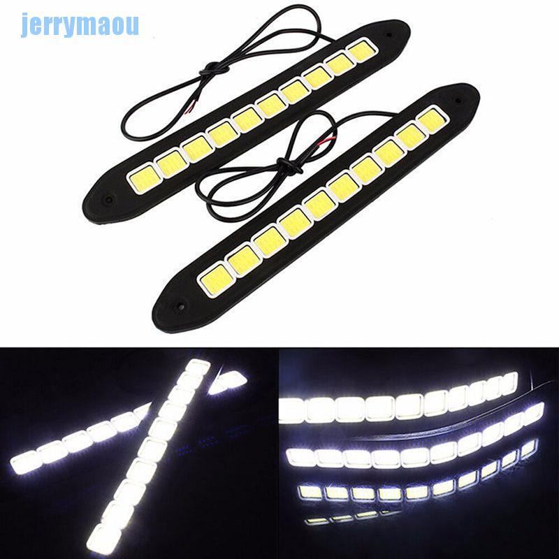 1 Dải Đèn Led DRL COB 12V 10 Bóng Chống Nước Dùng Ban Ngày Cho Xe Hơi