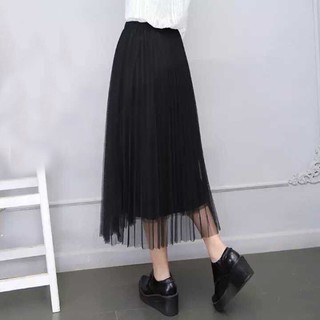 Chân váy dập ly voan dài tiểu thư(freesize)